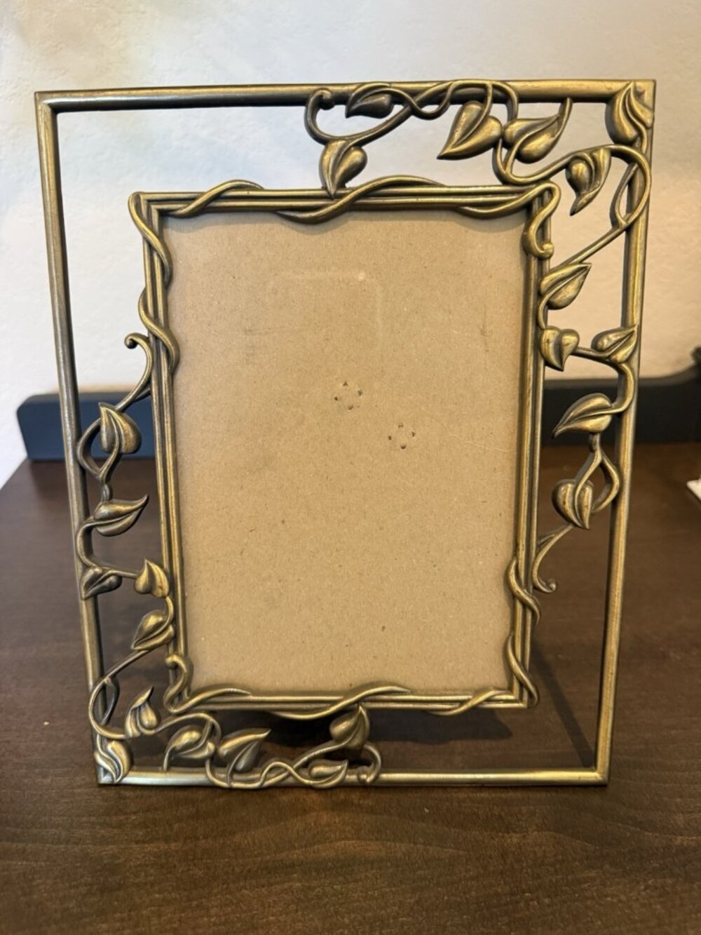 The Weston Gallery Heavy Brass Metal Frame Floral Vines Ivy 4.5x6.5